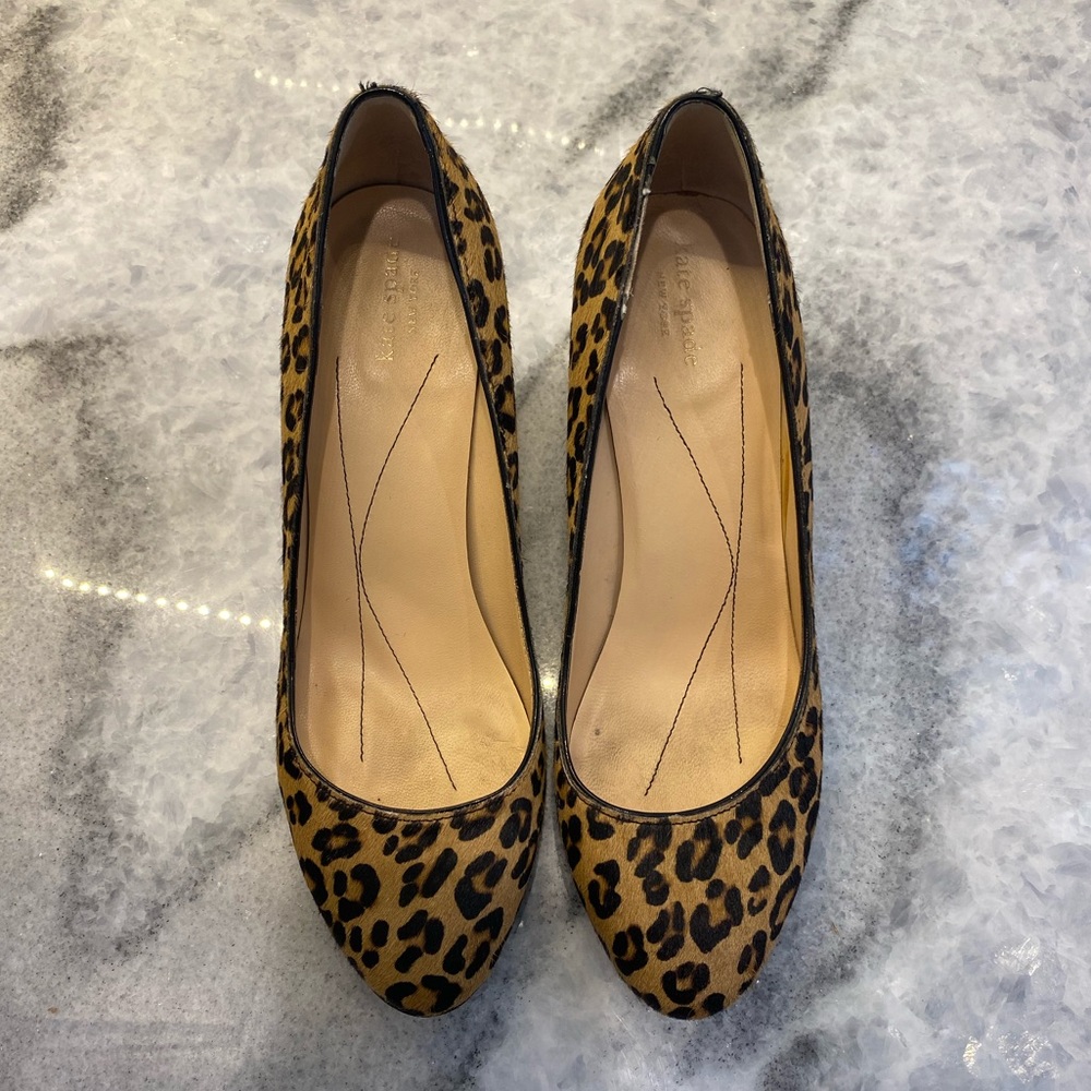 Leopard Kate spade kitten heels